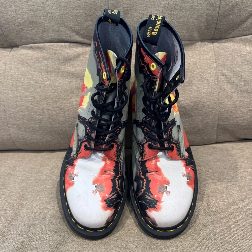 Dr Martens 1460 Tate ‘Volcanic Flare’ Leather Lace Up Boots Size 10